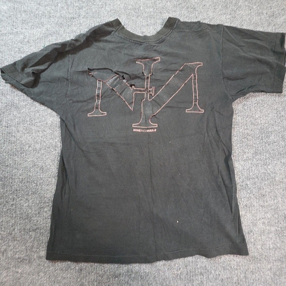 Vintage Nine Inch Nails Shirt Mens Large Black Graphic Tee Fruit Of The Loom